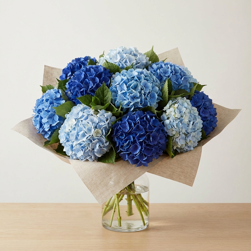 Mavi Ortanca Buketi