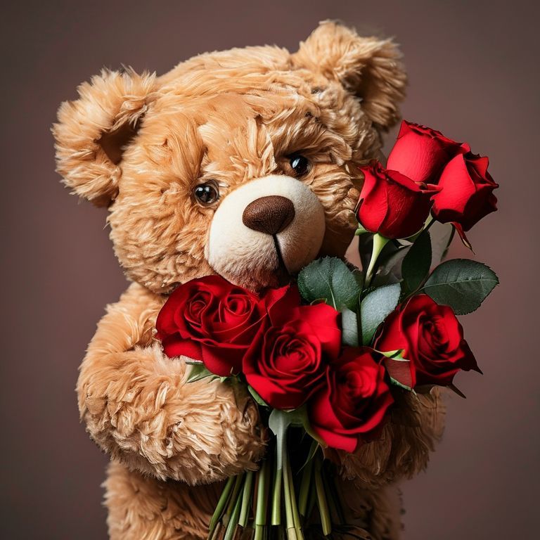 Sevimli Ayıcık ve Güller