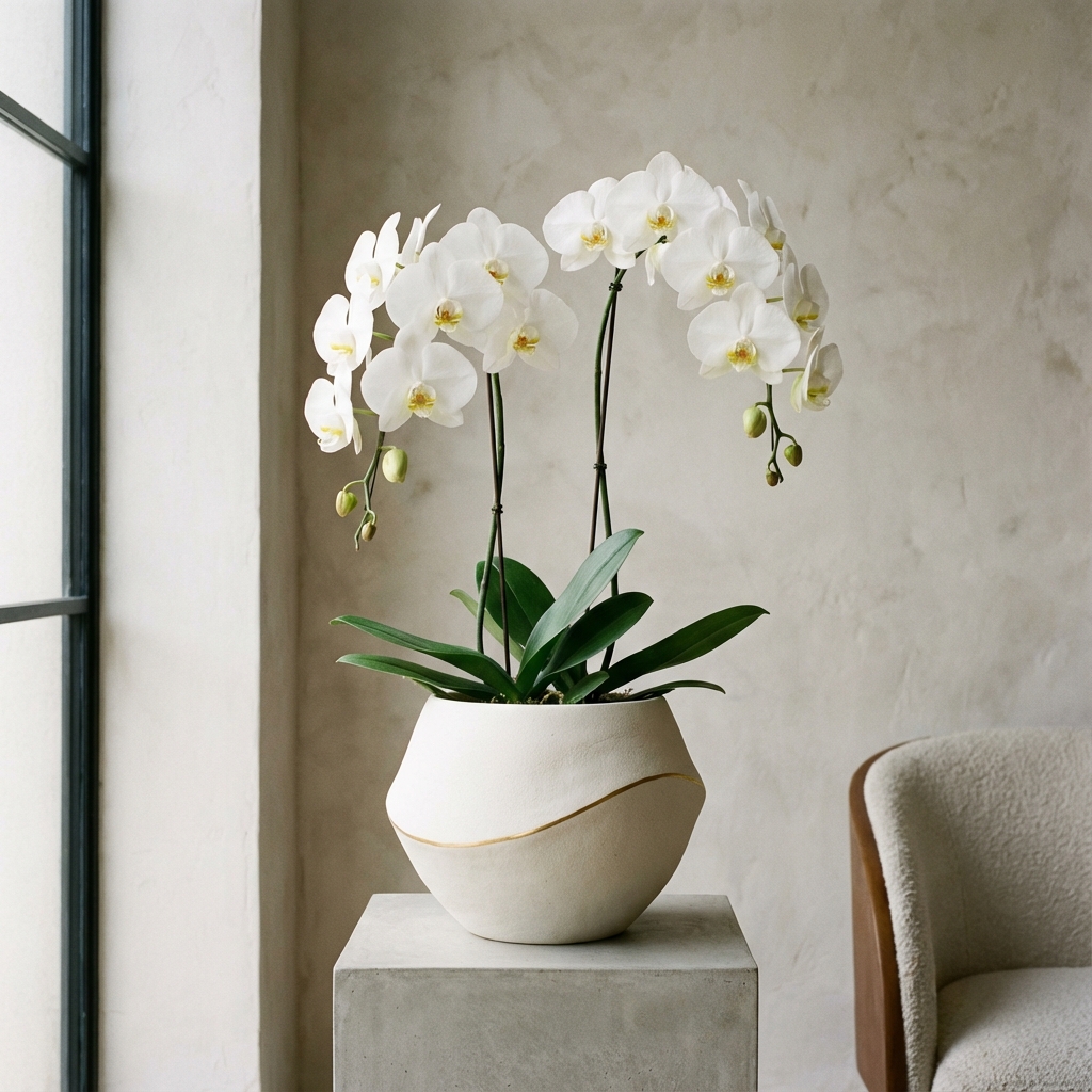 Zarif Çift Dal Orkide